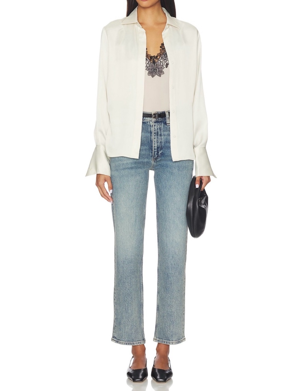 rag & bone Harlow Mid-Rise Ankle Straight Jeans in Amity